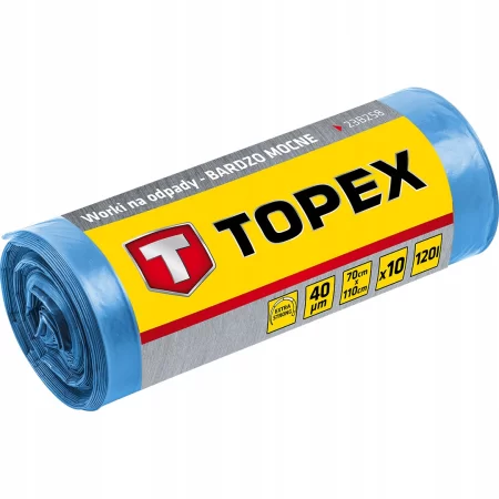 WORKI NA ODPADY 120L NIEBIESKIE 40MIC 10SZT