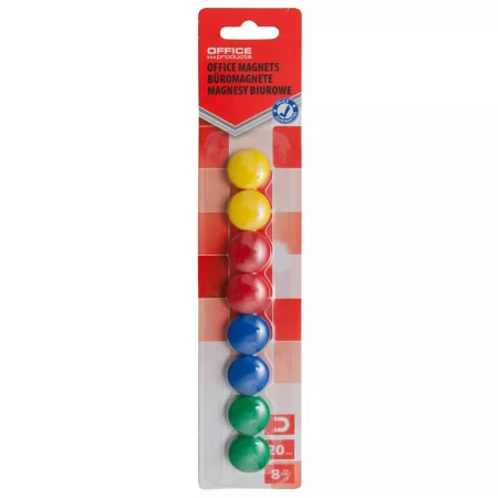 MAGNESY DO TABLIC OKRĄGŁE 20MM OFFICE PRODUCTS MIX 8szt