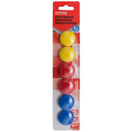 MAGNESY DO TABLIC OKRĄGŁE 40MM OFFICE PRODUCTS MIX 4szt