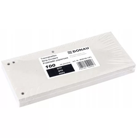PRZEKŁADKI DONAU KARTON 1/3 A4 235X105MM 100SZT SZARE