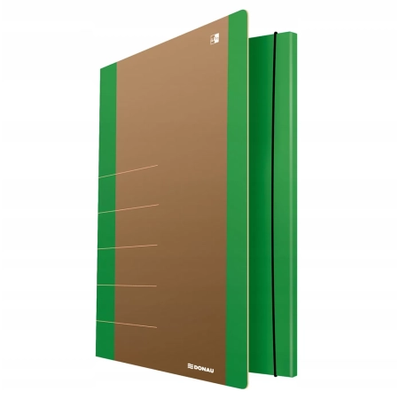 TECZKA Z GUMKĄ DONAU LIFE KARTON A4 500GSM 3-SKRZ ZIELONY