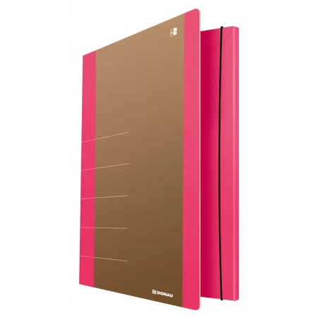 TECZKA Z GUMKĄ DONAU LIFE KARTON A4 500GSM 3-SKRZ RÓŻOWA