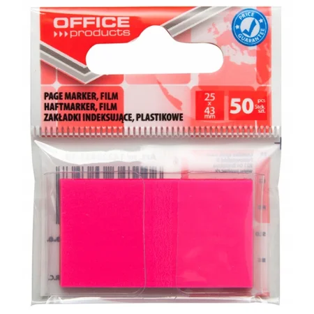 ZAKŁADKI INDEKSUJĄCE PP 25X43MM A50 OFFICE PRODUCTS RÓŻOWE