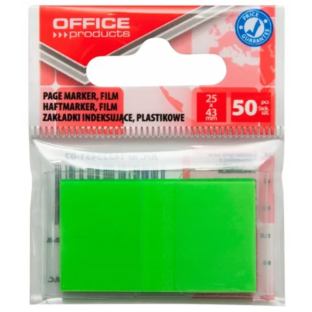 ZAKŁADKI INDEKSUJĄCE PP 25X43MM A50 OFFICE PRODUCTS ZIELONE