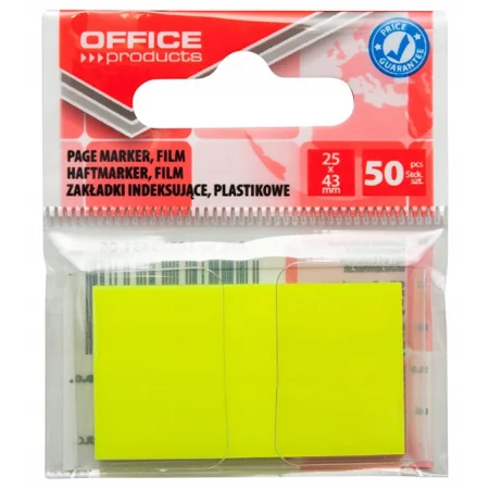 ZAKŁADKI INDEKSUJĄCE PP 25X43MM A50 OFFICE PRODUCTS ŻÓŁTE