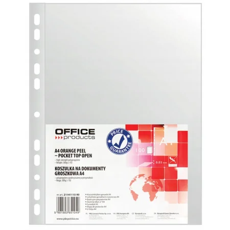 KOSZULKI NA DOKUMENTY OFFICE PRODUCTS PP A4 GROSZKOWE 40MIKR 100szt