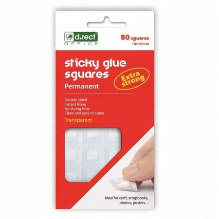PŁATKI SAMOPRZYLEPNE PRZEZROCZYSTE D.RECT A80 10x10mm