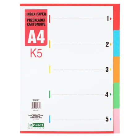 PRZEKŁADKI KARTONOWE 1-5 D.RECT K5