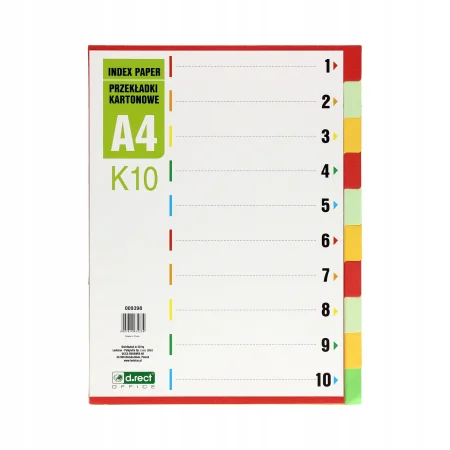 PRZEKŁADKI KARTONOWE 1-10 D.RECT K10