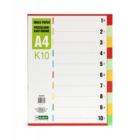 PRZEKŁADKI KARTONOWE 1-10 D.RECT K10