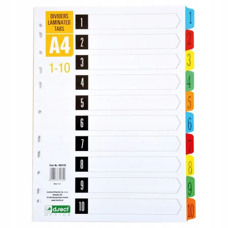PRZEKŁADKI INDEX LAMINOWANY D.RECT 1-10