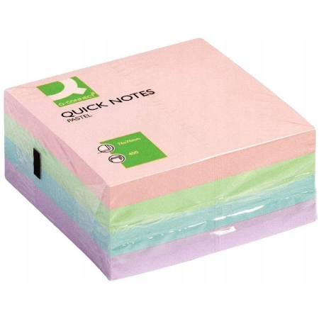 KOSTKA SAMOPRZYLEPNA Q-CONNECT PASTELOWA 76X76MM 400K