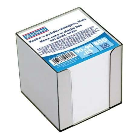 KOSTKA DONAU NIEKLEJONA W PUDEŁKU 95X95X95MM OK 800 KARTEK BIAŁA