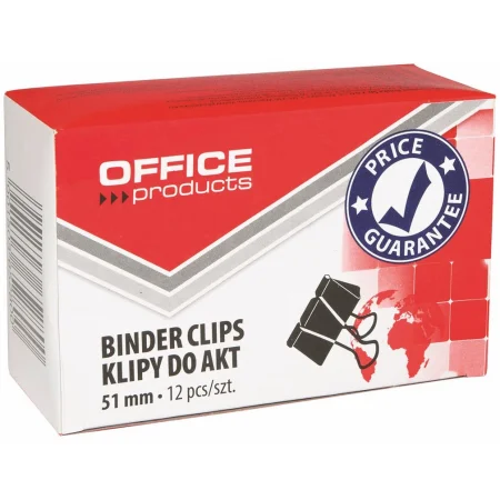 KLIPY DO DOKUMENTÓW OFFICE PRODUCTS 51MM 12SZT CZARNE