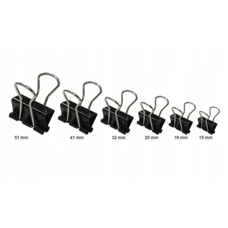 KLIPY DO DOKUMENTÓW OFFICE PRODUCTS 41MM 12SZT CZARNE