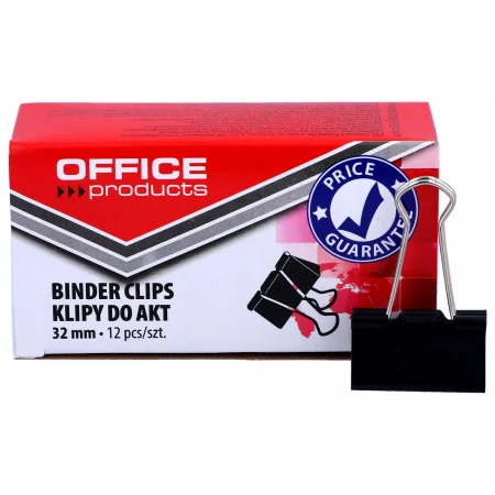 KLIPY DO DOKUMENTÓW OFFICE PRODUCTS 32MM 12SZT CZARNE