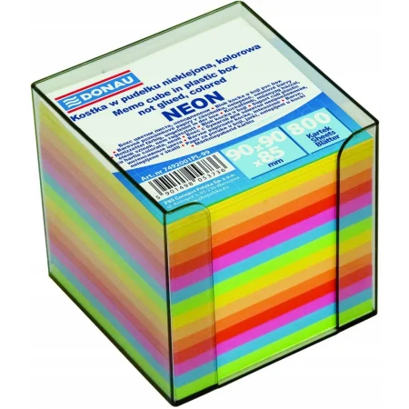 KOSTKA DONAU NIEKLEJONA W PUDEŁKU 95X95X95MM OK 800 KART NEON MIX