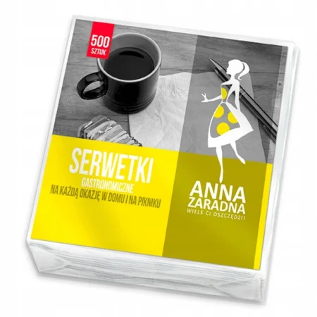SERWETKI ANNA ZARADNA GASTRONOMICZNE 15X15CM 500SZT BIAŁY