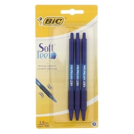 BIC DŁUGOPIS SOFT FEEL 1,0MM NIEBIESKI 3SZT
