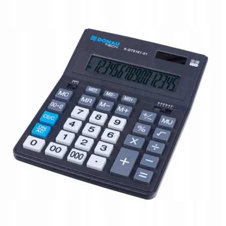 KALKULATOR BIUROWY DONAU TECH OFFICE 16-CYFR 201X155X35MM CZARNY