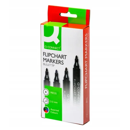 MARKER DO FLIPCHARTÓW Q-CONNECT OKRĄGŁY 4SZT MIX