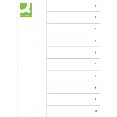 PRZEKŁADKI Q-CONNECT PP A4 230X297MM 1-10 10K SZARE