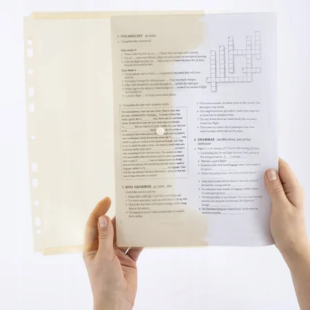 TECZKA D.RECT KOPERTOWA A4 DO SEGREGATORA POMARAŃCZOWA TRANSPARENTNA
