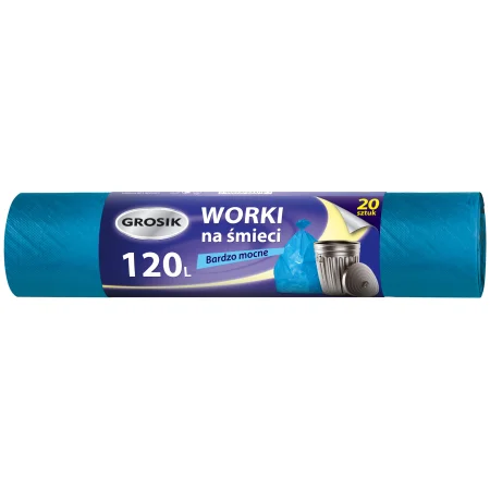 WORKI NA ŚMIECI GROSIK MOCNE NIEBIESKIE 120L 20SZT