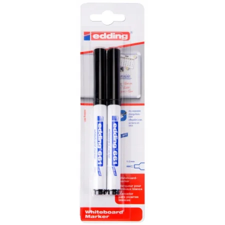MARKERY SUCHOŚCIERALNE 1-2MM EDDING CZARNE 2SZT