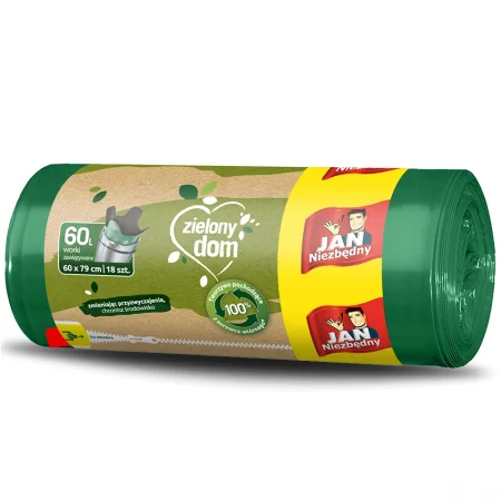 WORKI NA ŚMIECI JAN NIEZBĘDNY ZIELONY DOM EASY PACK 60L 18SZT ZIELONE