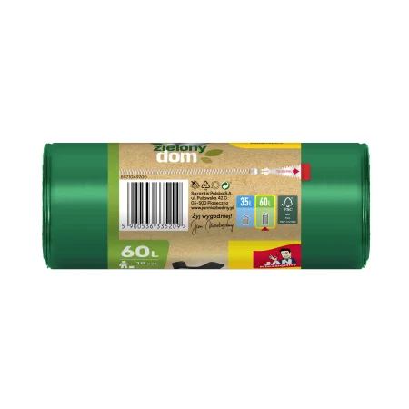 WORKI NA ŚMIECI JAN NIEZBĘDNY ZIELONY DOM EASY PACK 60L 18SZT ZIELONE