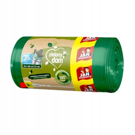 WORKI NA ŚMIECI JAN NIEZBĘDNY ZIELONY DOM EASY PACK 35L 22SZT ZIELONE