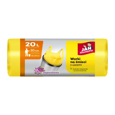 WORKI NA ŚMIECI JAN NIEZBĘDNY HDPE T-SHIRT 20L A30 ŻÓŁTE