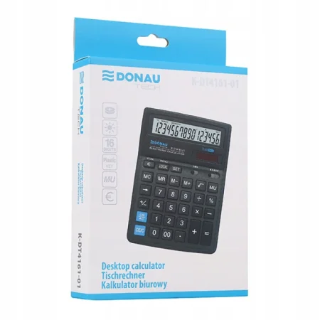 KALKULATOR BIUROWY DONAU TECH 16-CYFR 190x143x40mm CZARNY