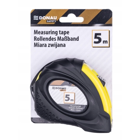 MIARKA METALOWA DONAU SAFETY ZWIJANA 18MMX5M CZARNO-ŻÓŁTA