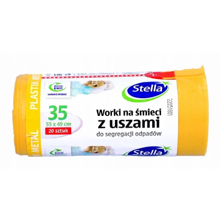 WORKI Z USZAMI DO SEGREGACJI METALI I PLASTIKU STELLA 35L ŻÓŁTY A20