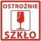 ETYKIETY 74x74mm OSTROŻNIE SZKŁO 100szt
