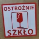 ETYKIETY 74x74mm OSTROŻNIE SZKŁO 500szt
