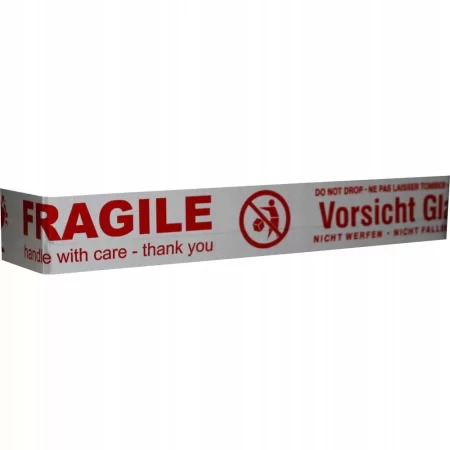 TAŚMA PAKOWA NADRUK FRAGILE VORSICHT GLAS 1K 48/40