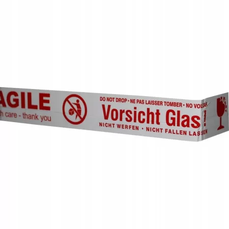 TAŚMA PAKOWA NADRUK FRAGILE VORSICHT GLAS 1K 48/40