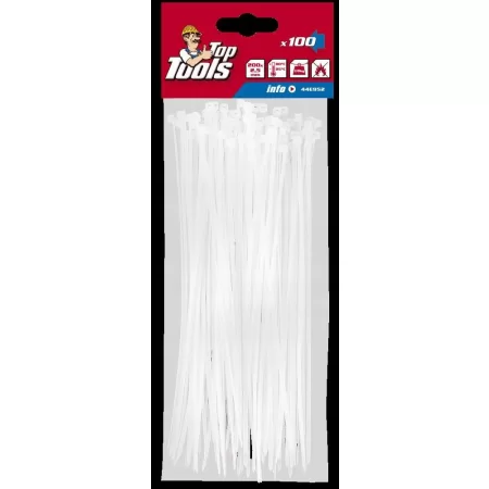 OPASKI ZACISKOWE TRYTKI TOP TOOLS 2.5x200mm BIAŁE 100szt