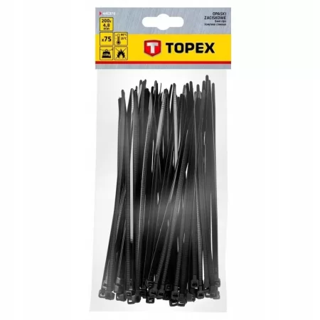 OPASKI ZACISKOWE KABLOWE 200x4.8MM CZARNE 75SZT