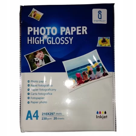 PAPIER FOTOGRAFICZNY GLOSSY A4 230G 20szt FOTO