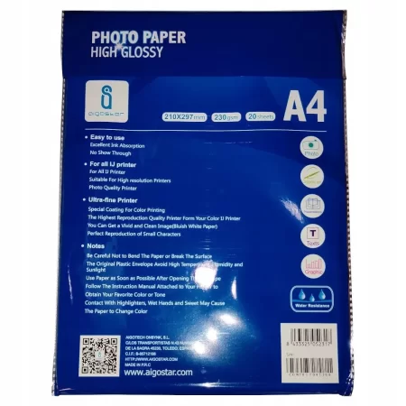 PAPIER FOTOGRAFICZNY GLOSSY A4 230G 20szt FOTO