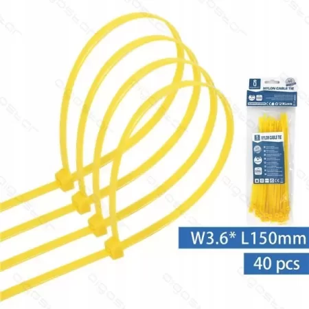 OPASKI ZACISKOWE 150mm x 3.6mm ŻÓŁTE 40szt