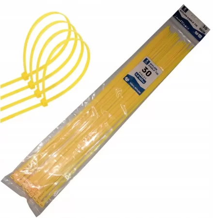 OPASKI ZACISKOWE 450mm x 4.8mm ŻÓŁTE 30szt