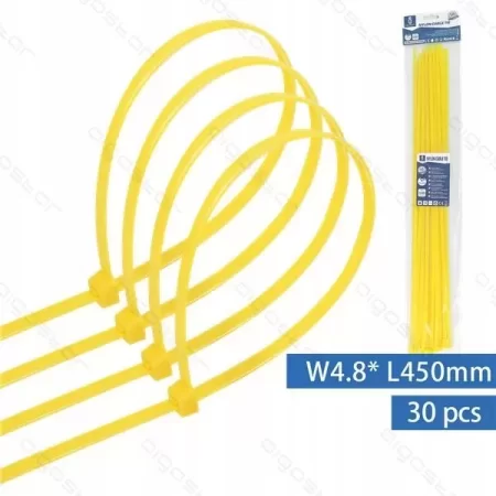 OPASKI ZACISKOWE 450mm x 4.8mm ŻÓŁTE 30szt