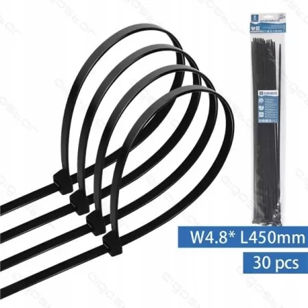 OPASKI ZACISKOWE 450mm x 4.8mm CZARNE 30szt