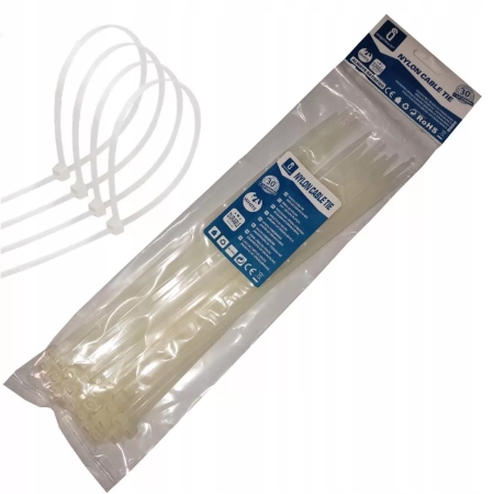 OPASKI ZACISKOWE AIGOSTAR 250MM X 4.8MM A30 BIAŁE