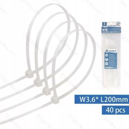 OPASKI ZACISKOWE AIGOSTAR 250MM X 3.6MM 40SZT BIAŁE